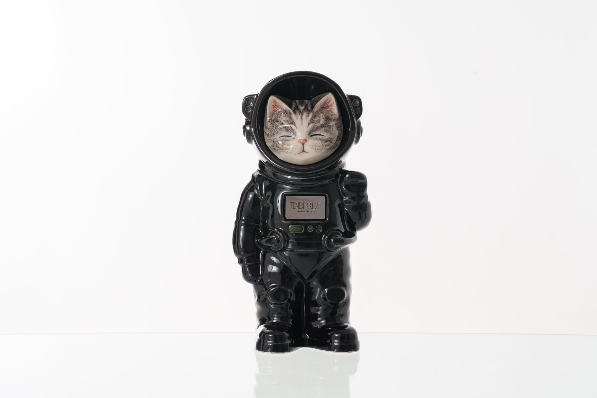 Pulvis Art Urns Pet Cremation Urn Lyra / Black / Yes (+$50) Hand Decorated Pet Urn - Cat | Ceramic Handmade Figure