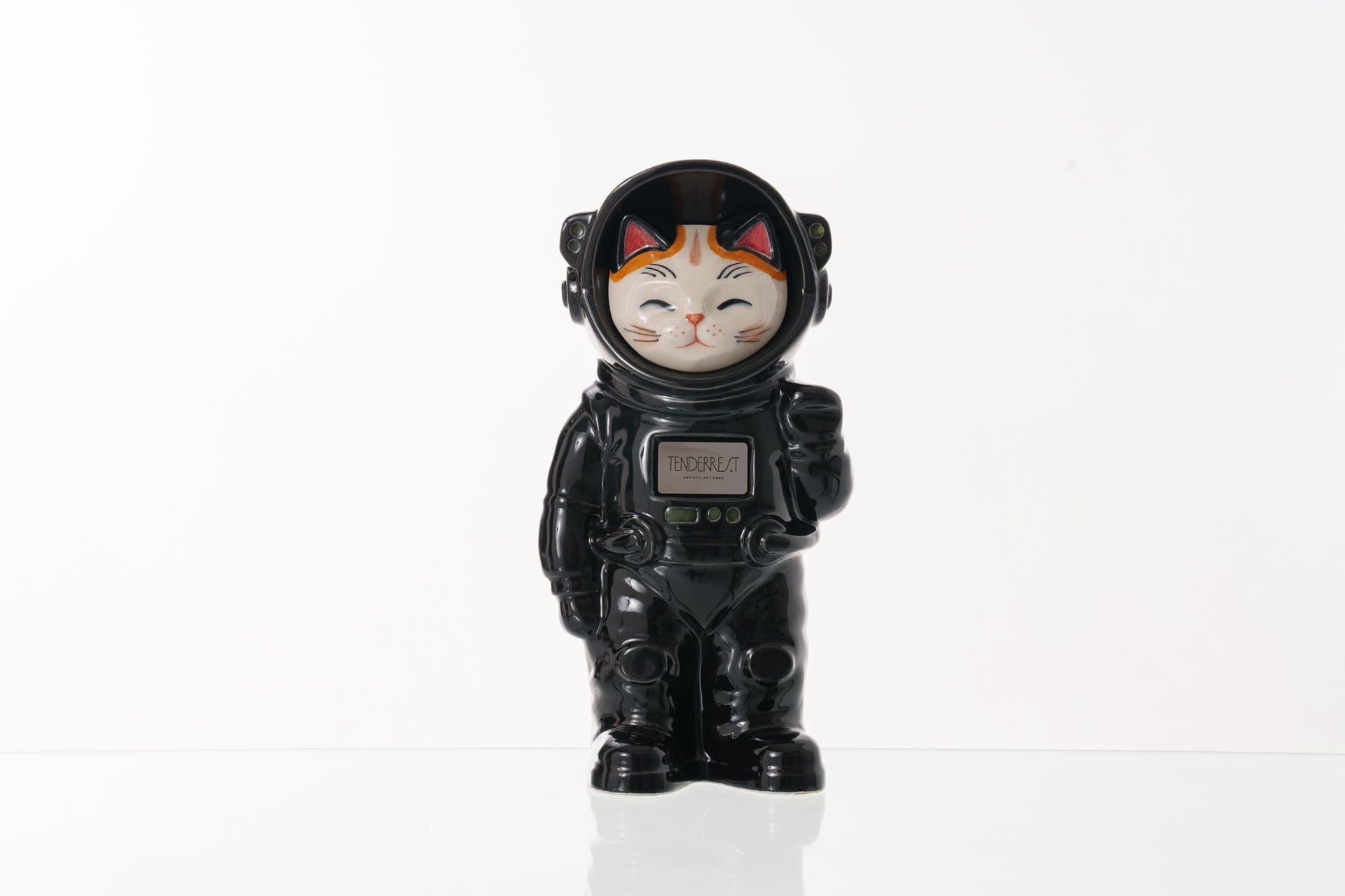 Pulvis Art Urns Pet Cremation Urn Sora / Black / No Hand Decorated Pet Urn - Cat | Ceramic Handmade Figure