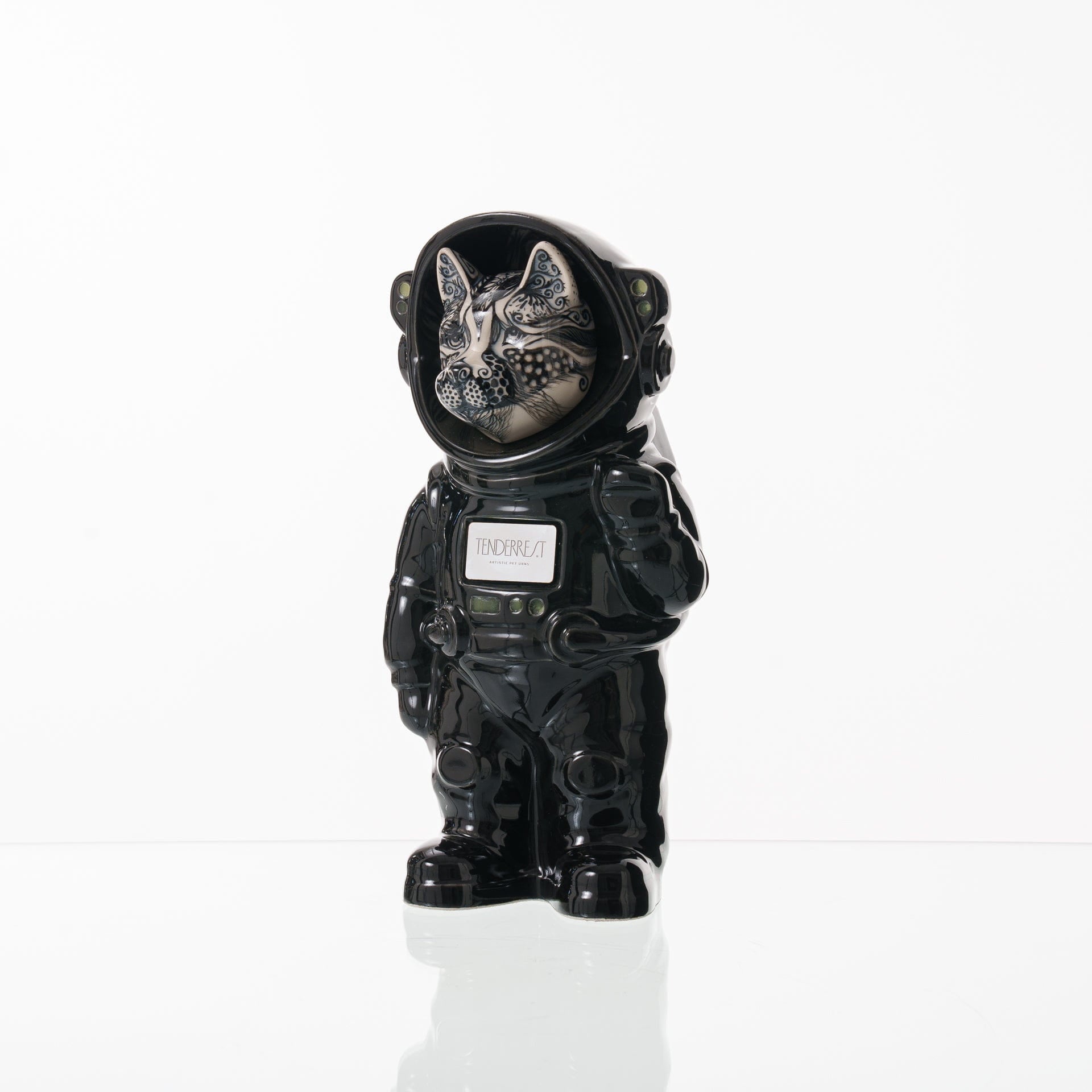 Pulvis Art Urns Pet Cremation Urn Spirit / Black / No Hand Decorated Pet Urn - Dog | Ceramic Handmade Figure