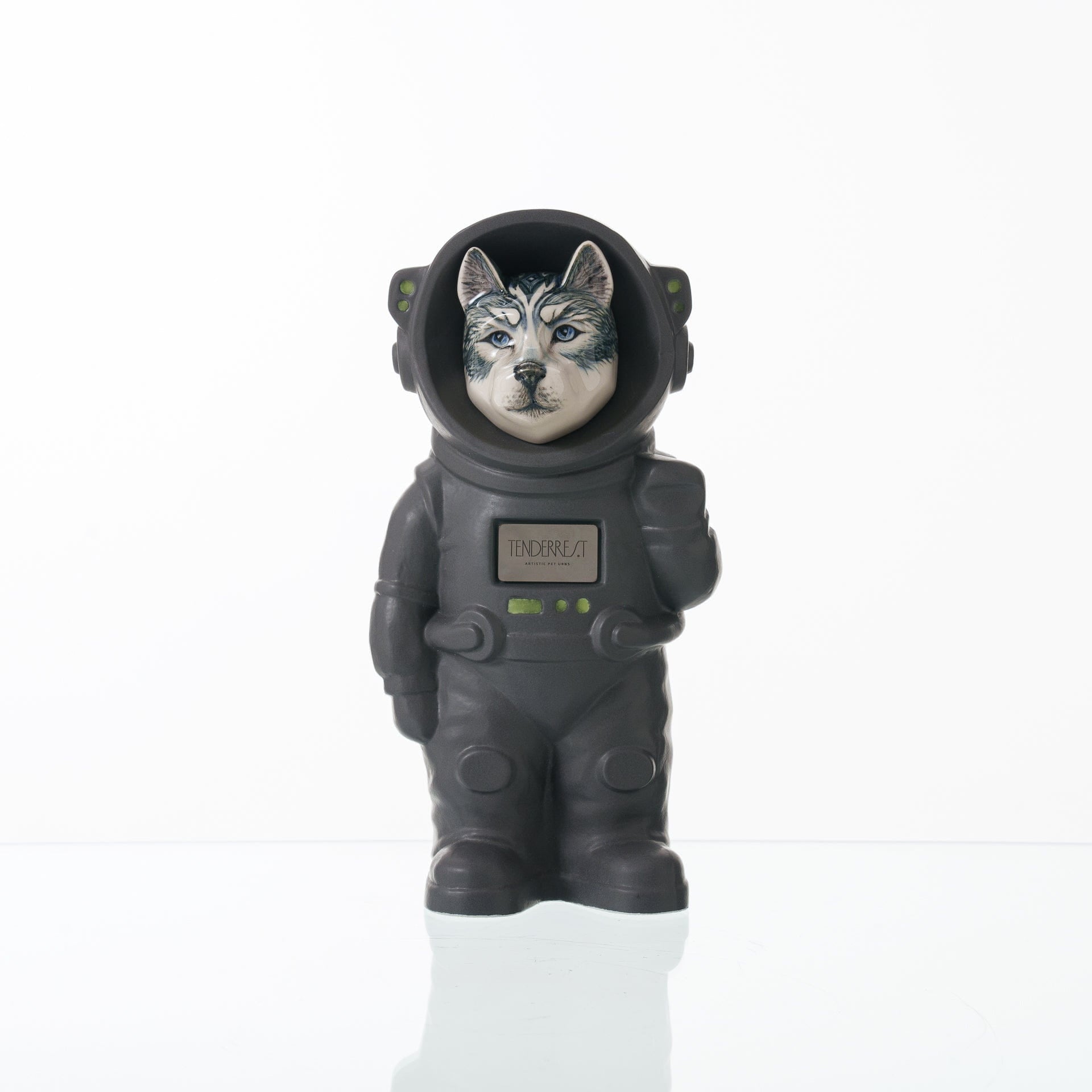 Pulvis Art Urns Pet Cremation Urn Titan / Gray Matte / Yes (+$50) Hand Decorated Pet Urn - Dog | Ceramic Handmade Figure