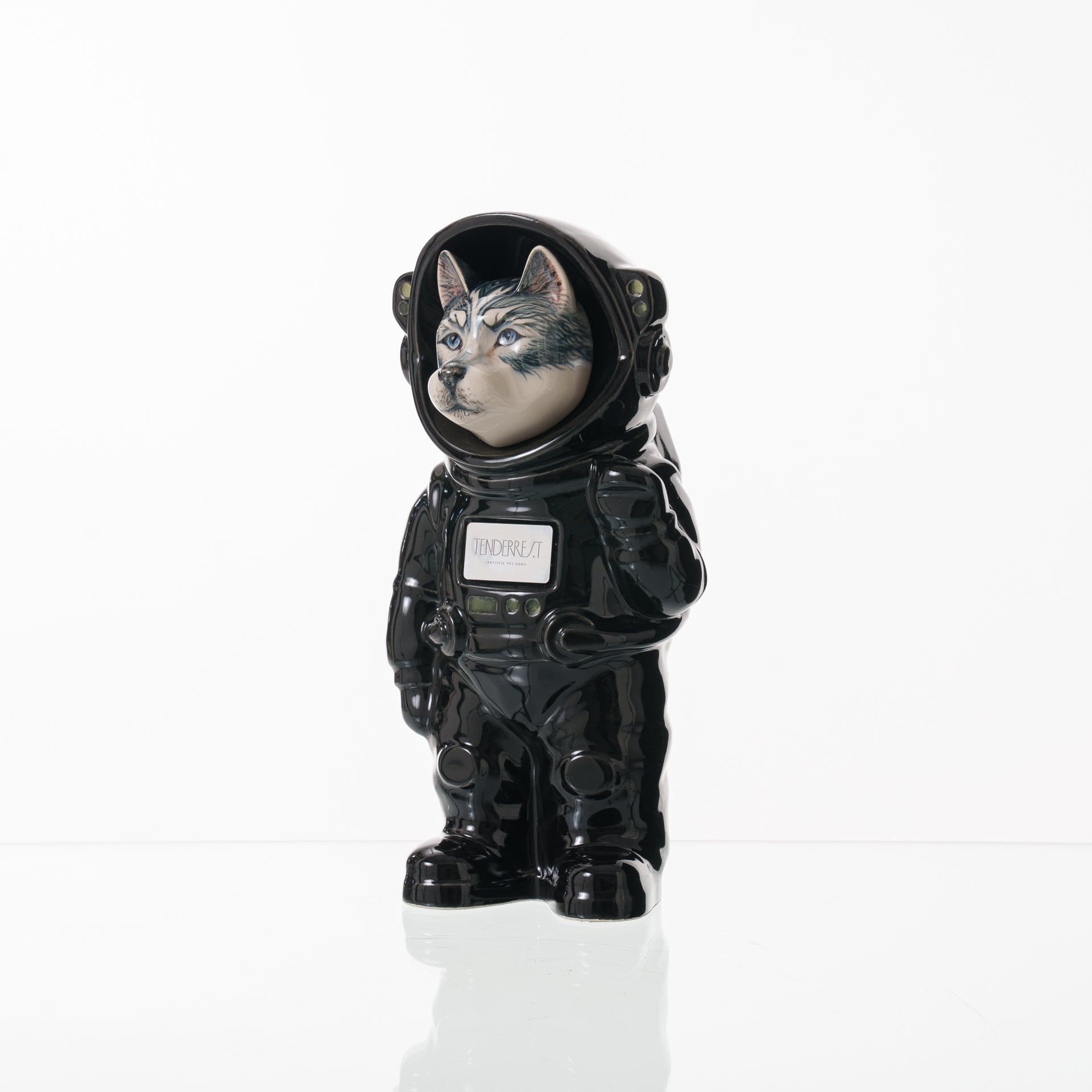 Pulvis Art Urns Pet Cremation Urn Titan / Black / Yes (+$50) Hand Decorated Pet Urn - Dog | Ceramic Handmade Figure