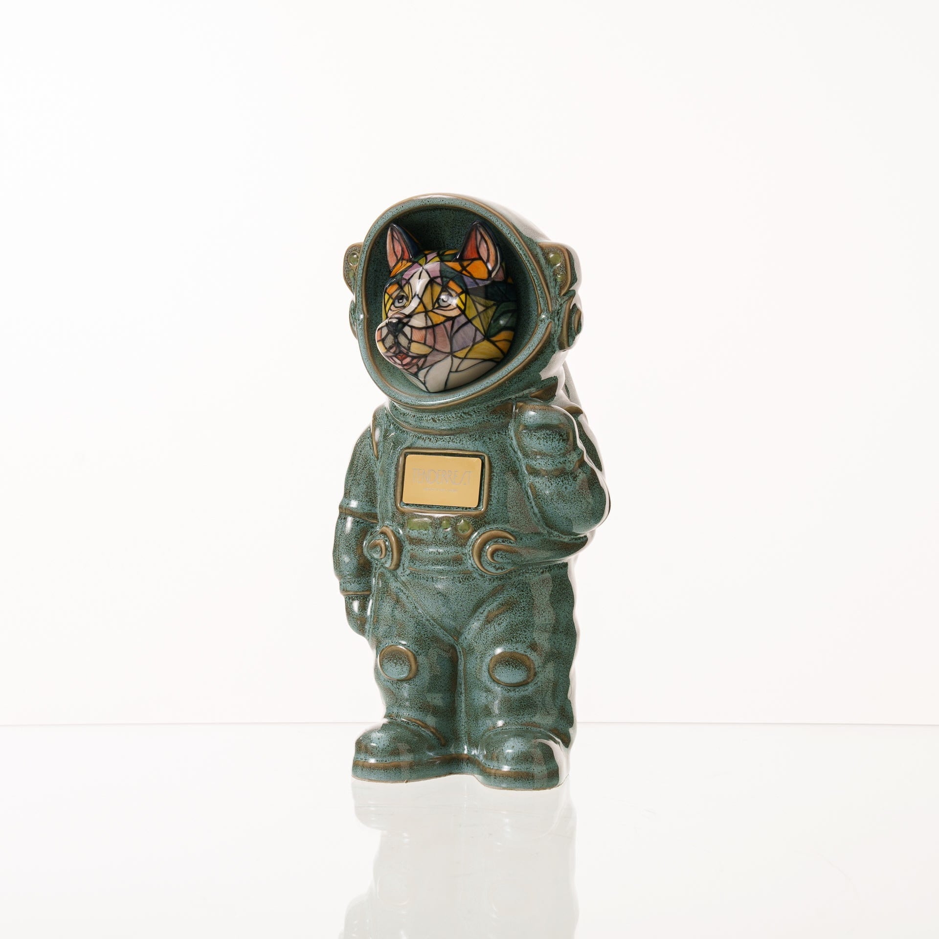 Pulvis Art Urns Pet Cremation Urn Polaris / Oily Green / Yes (+$50) Hand Decorated Pet Urn - Dog | Ceramic Handmade Figure