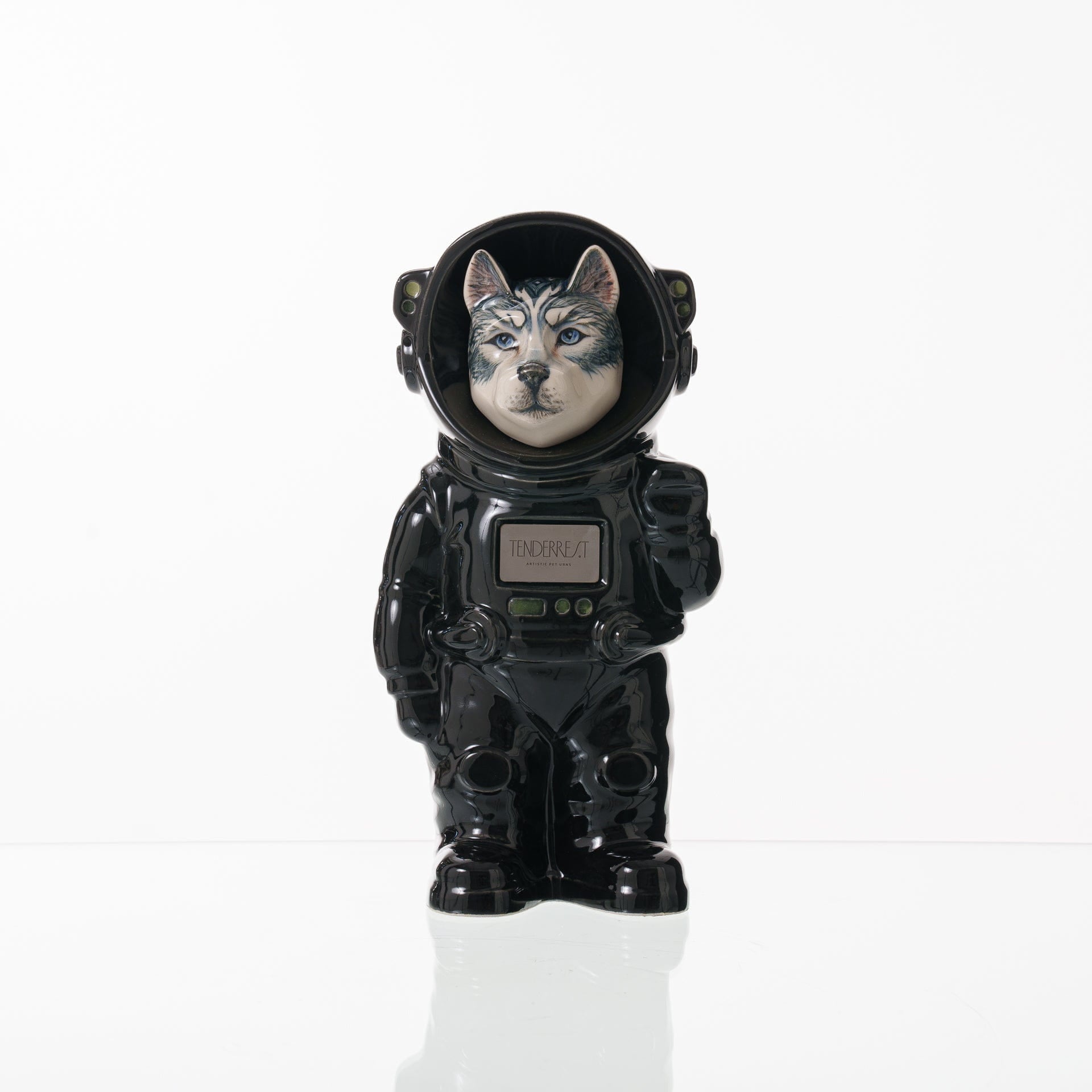 Pulvis Art Urns Pet Cremation Urn Titan / Black / No Hand Decorated Pet Urn - Dog | Ceramic Handmade Figure