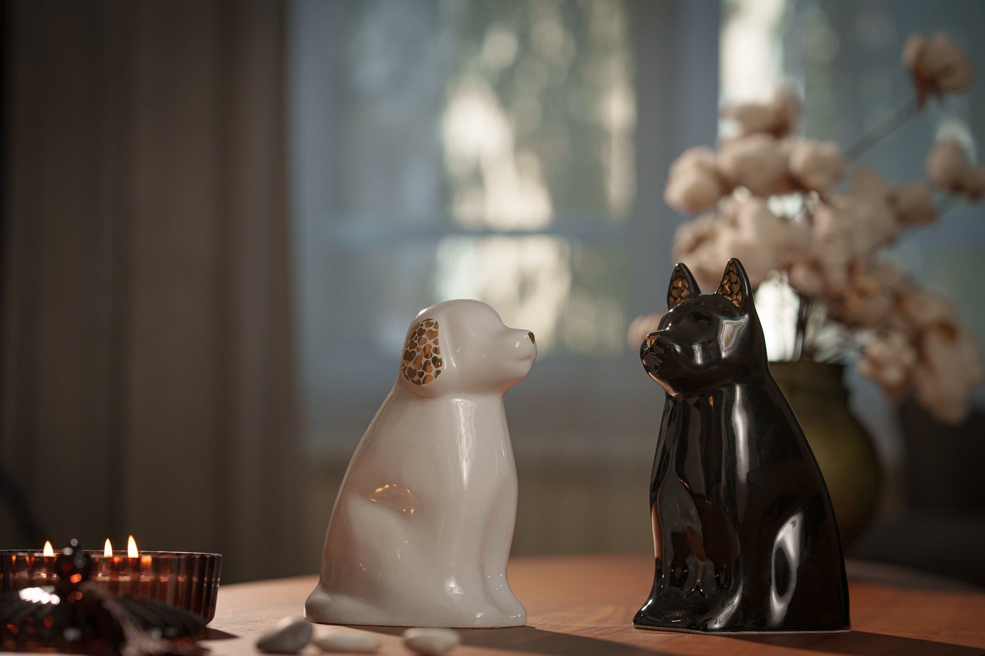 "Barkley" Pet Urn for Dog - Black | Ceramic | Handmade - Pulvis Art Urns