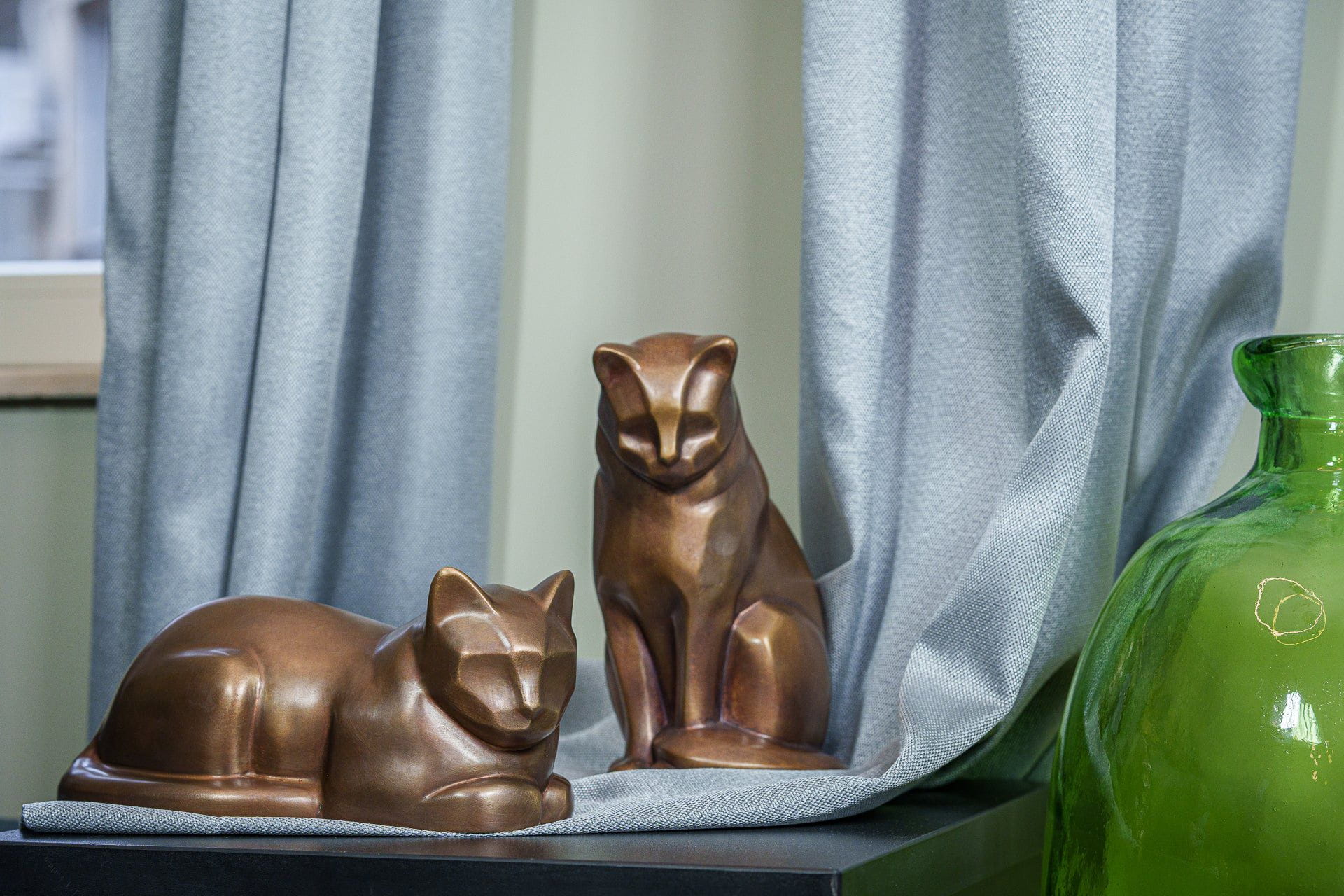 Cast Bronze Cat Urn "At Rest" | Premium Quality Bronze Urn - Pulvis Art Urns