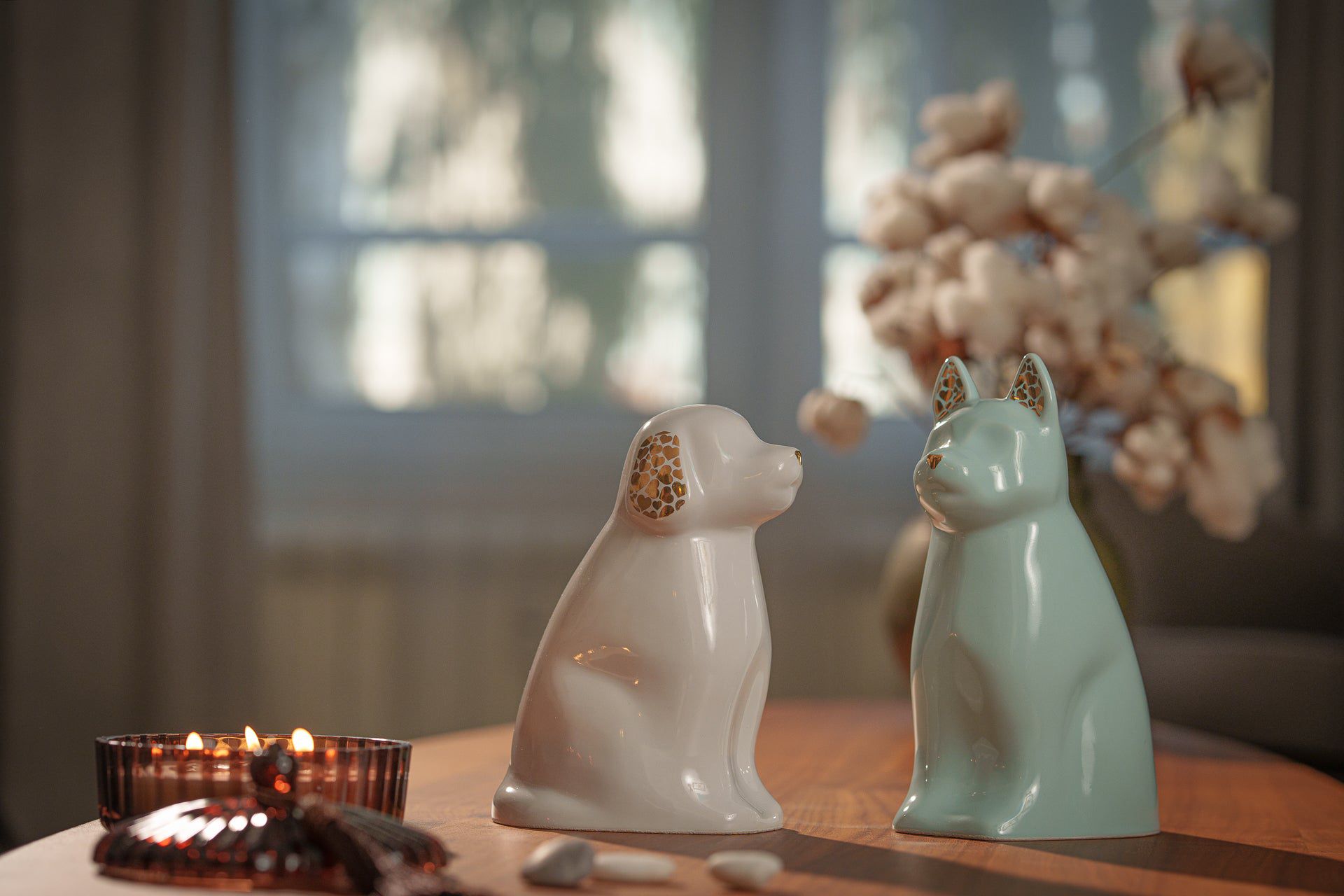 "Cuddle" Pet Urn for Dog - White | Ceramic | Handmade - Pulvis Art Urns