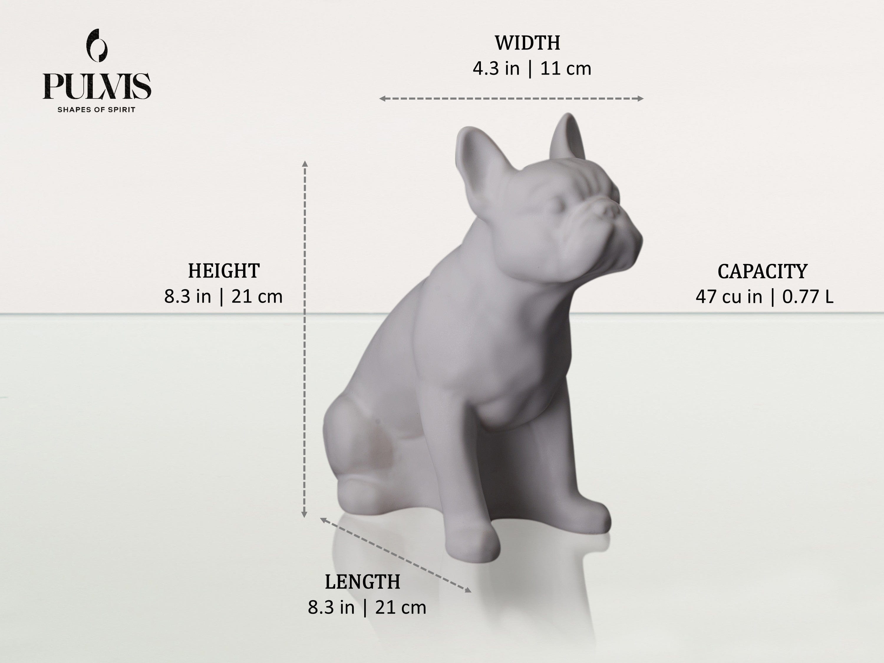 Pulvis Art Urns Pet Urn French Bulldog Pet Urn - Ceramic Dog Urn