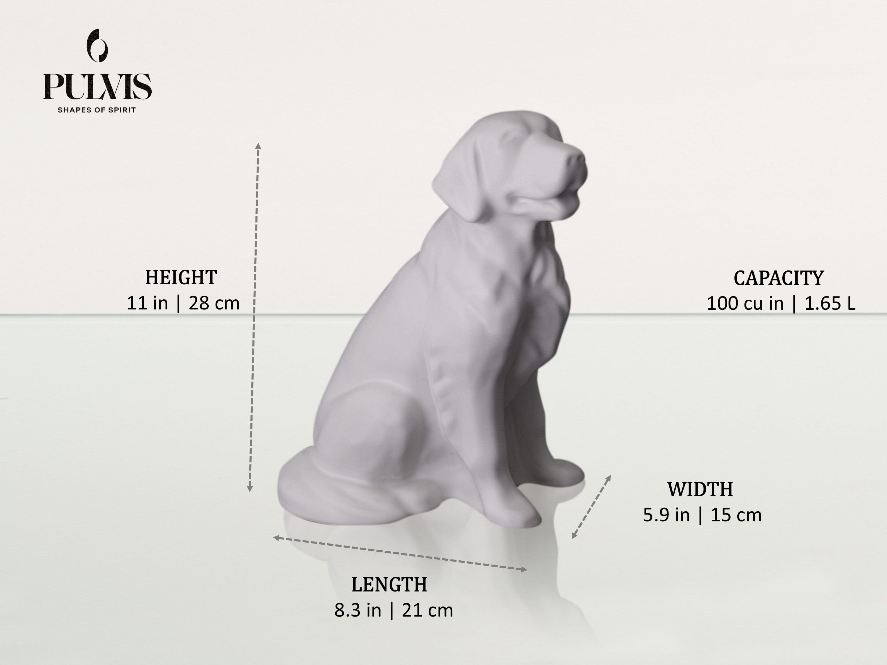 Pulvis Art Urns Pet Urn Golden Retriever Pet Urn - Ceramic Dog Urn