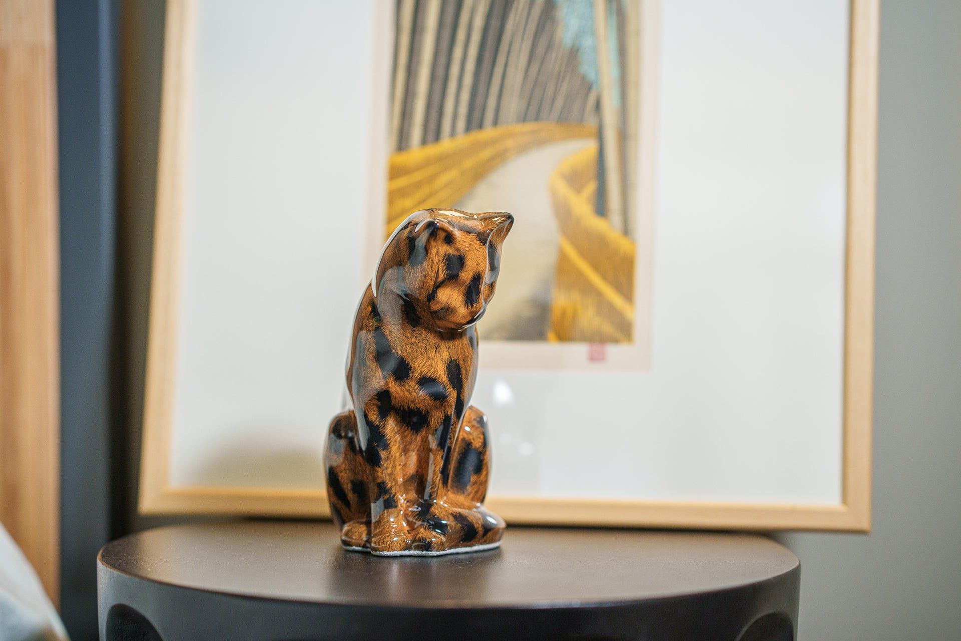 HydroGraphics Mini Pet Urn "Neko" | Spotted Dark | Ceramic - Pulvis Art Urns