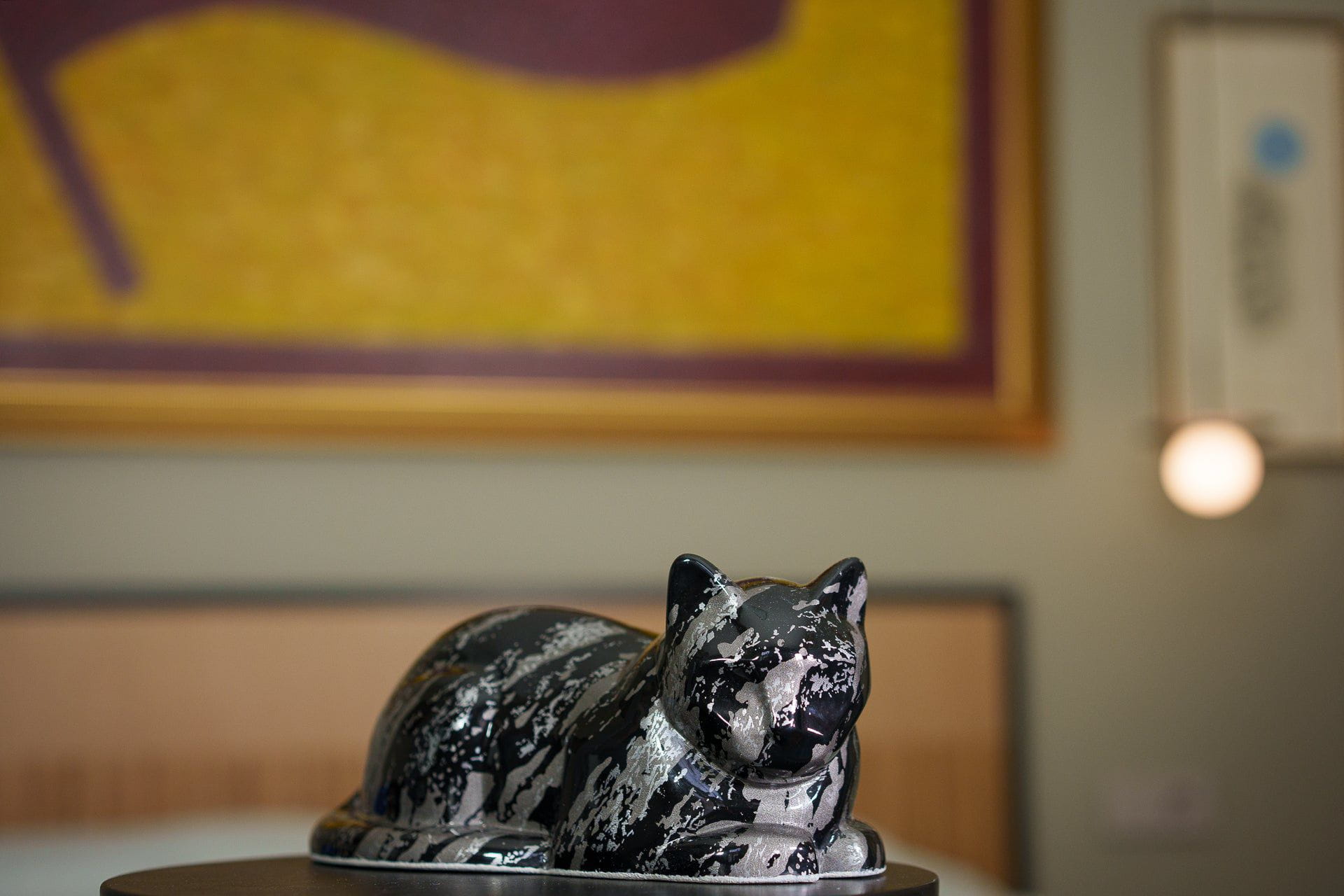 HydroGraphics Pet Urn For Cat | Mixed Gray | Ceramic - Pulvis Art Urns