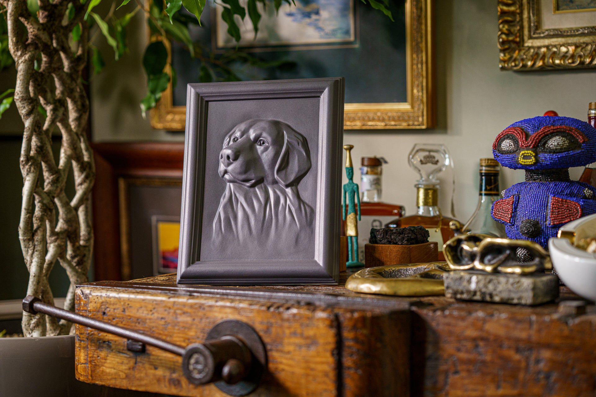 Labrador Pet Urn for Ashes - Grey Matte | Ceramic | Handmade Pet Urn - Pulvis Art Urns