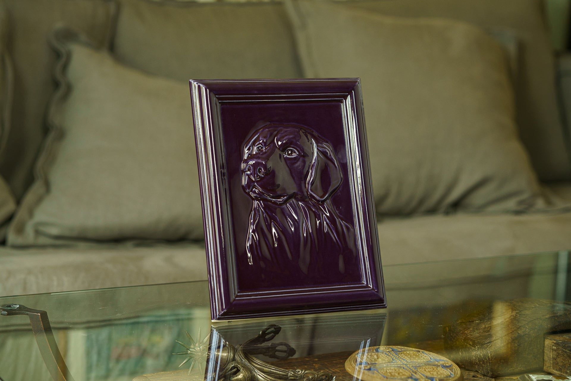 Labrador Pet Urn for Ashes - Violet | Ceramic | Handmade Pet Urn - Pulvis Art Urns