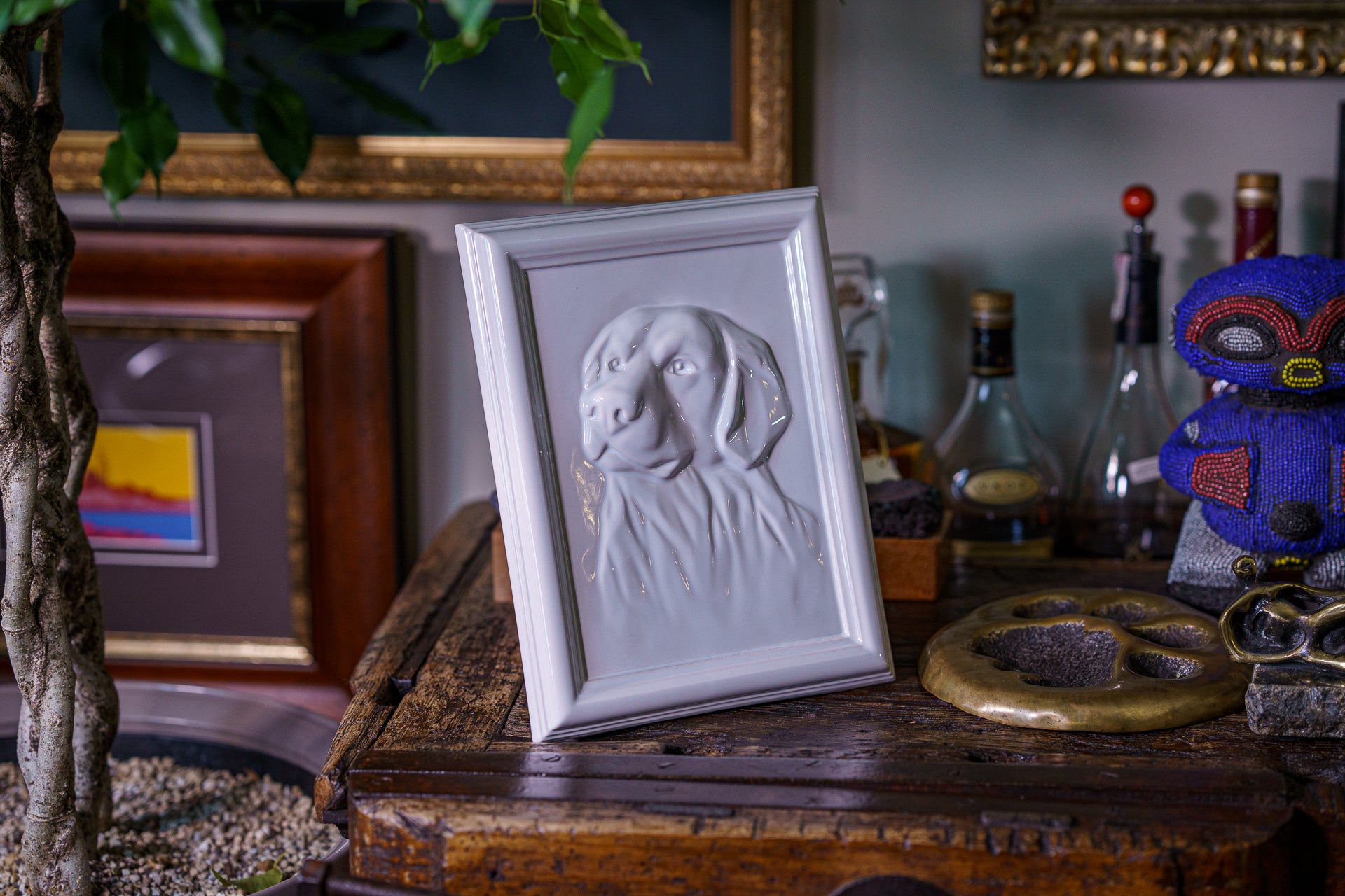 Labrador Pet Urn for Ashes - White | Ceramic | Handmade Pet Urn - Pulvis Art Urns