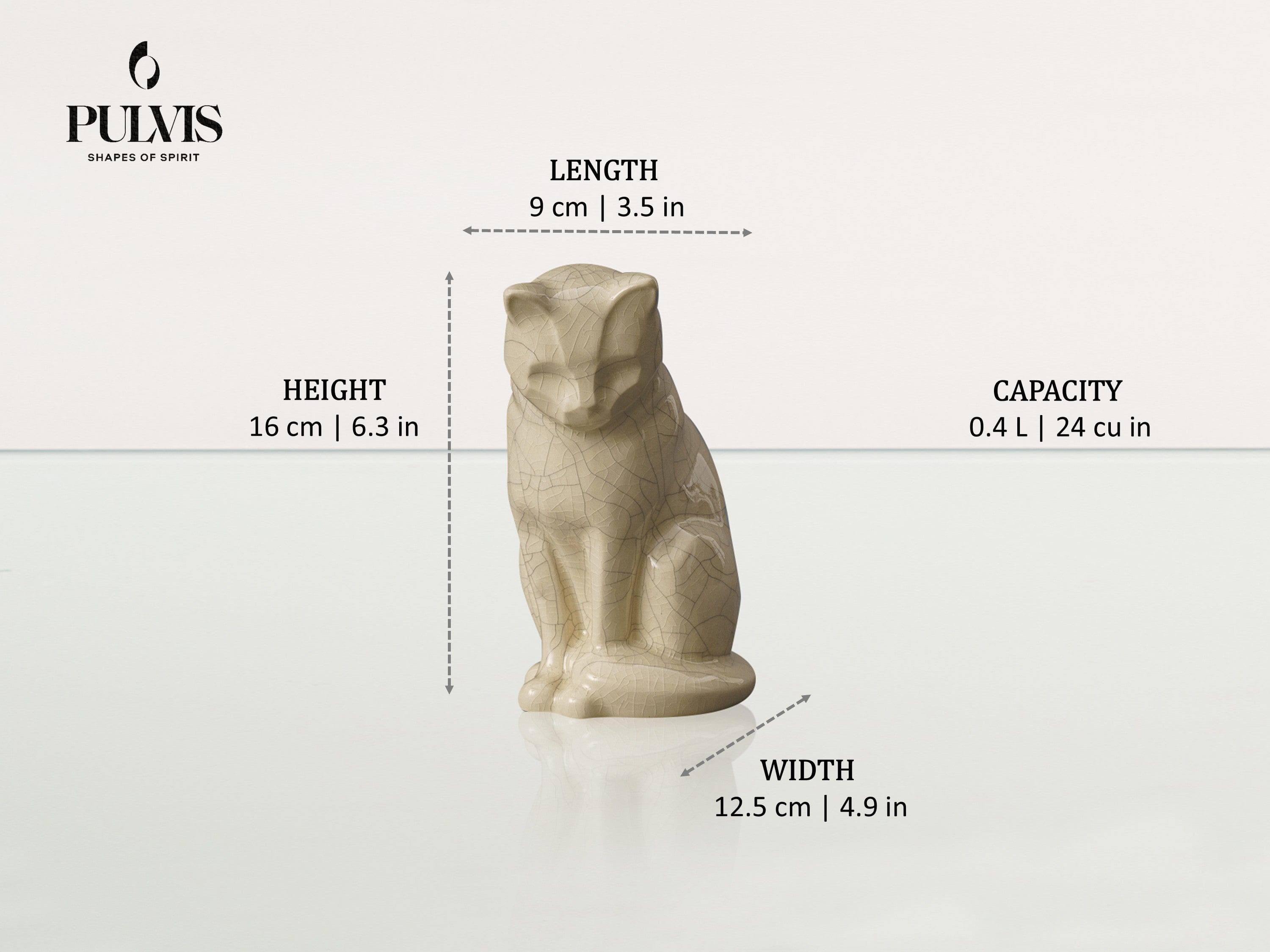 Pulvis Art Urns Pet Urn Mini Pet Urn for Ashes Neko - Handmade Cat Urn
