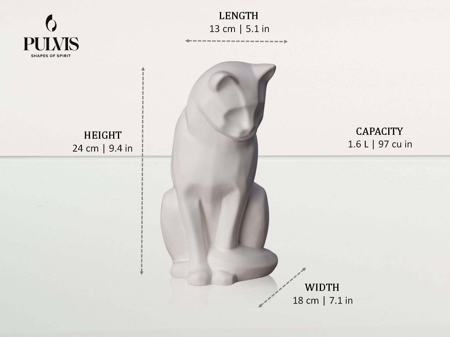 Pulvis Art Urns Pet Urn Neko Pet Urn for Ashes - Ceramic | Handmade Cat Urn