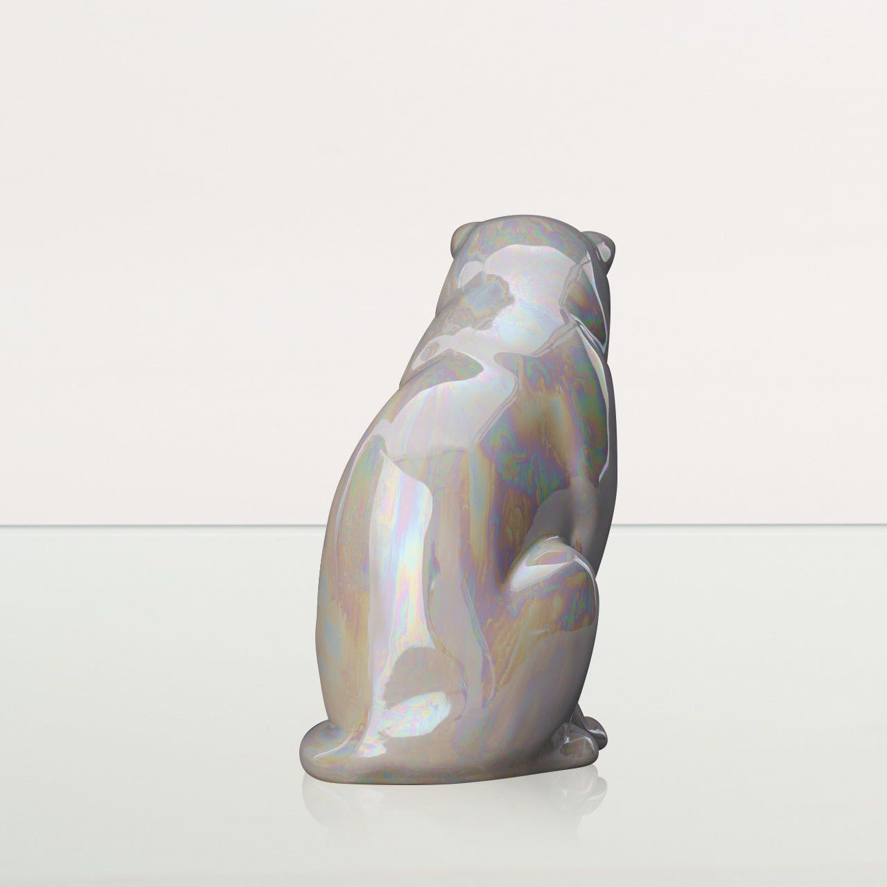 Neko Pet Urn for Ashes - Pearl White | Ceramic | Handmade Cat Urn - Pulvis Art Urns