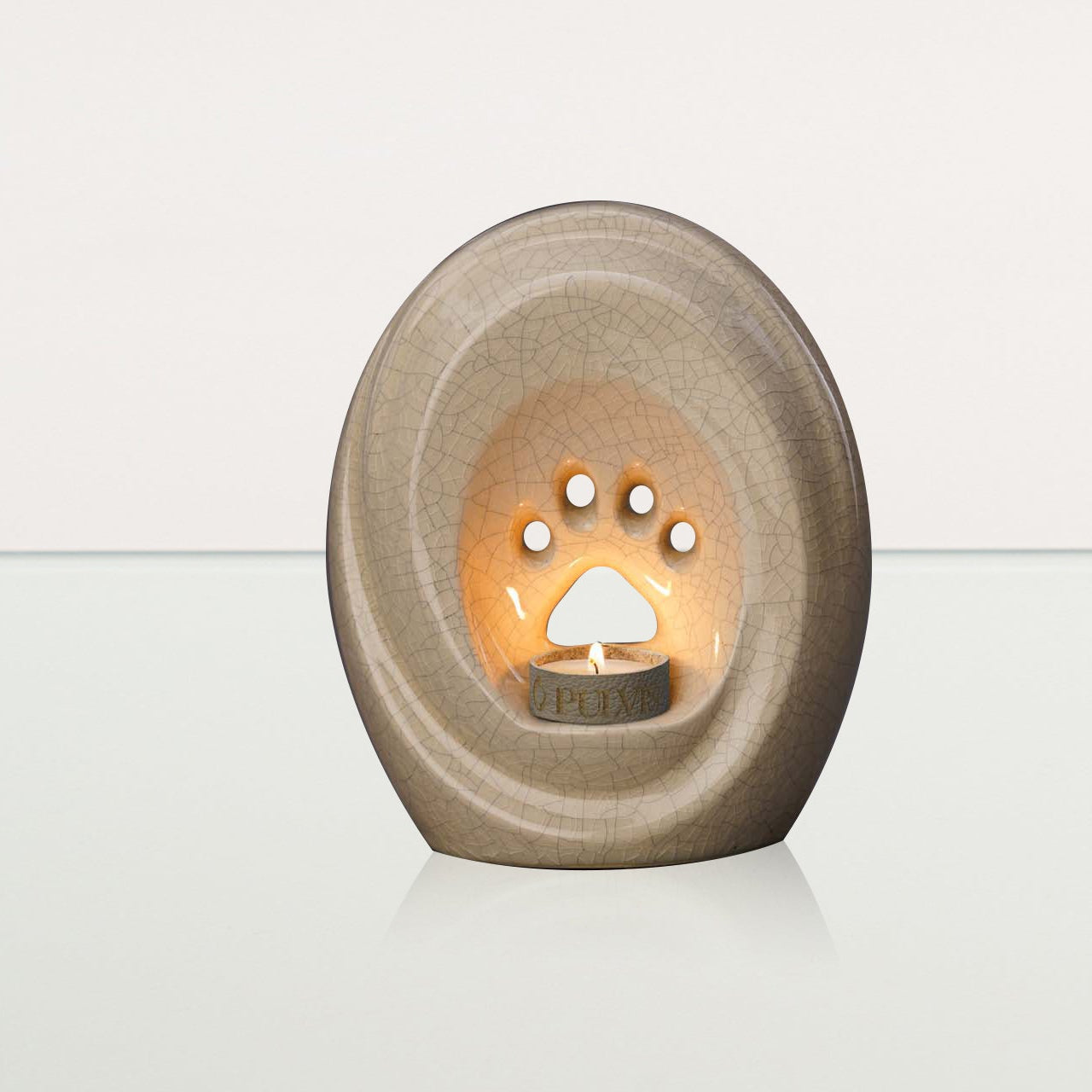 Paw Pet Urn for Ashes - Craquelure | Ceramic | Handmade Pet Urn - Pulvis Art Urns