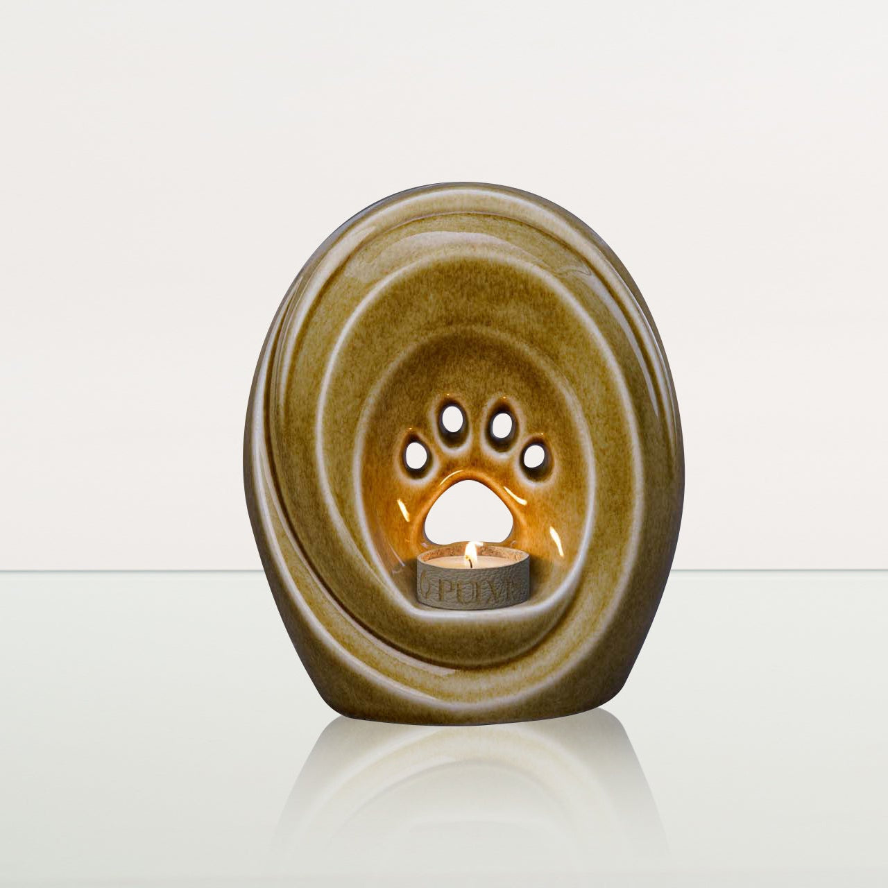 Paw Pet Urn for Ashes - Dark Sand | Ceramic | Handmade Pet Urn - Pulvis Art Urns