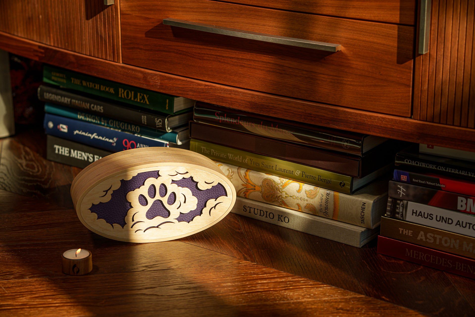 Sky Paw Cremation Urn - Plywood | Handmade Pet Urn - Pulvis Art Urns