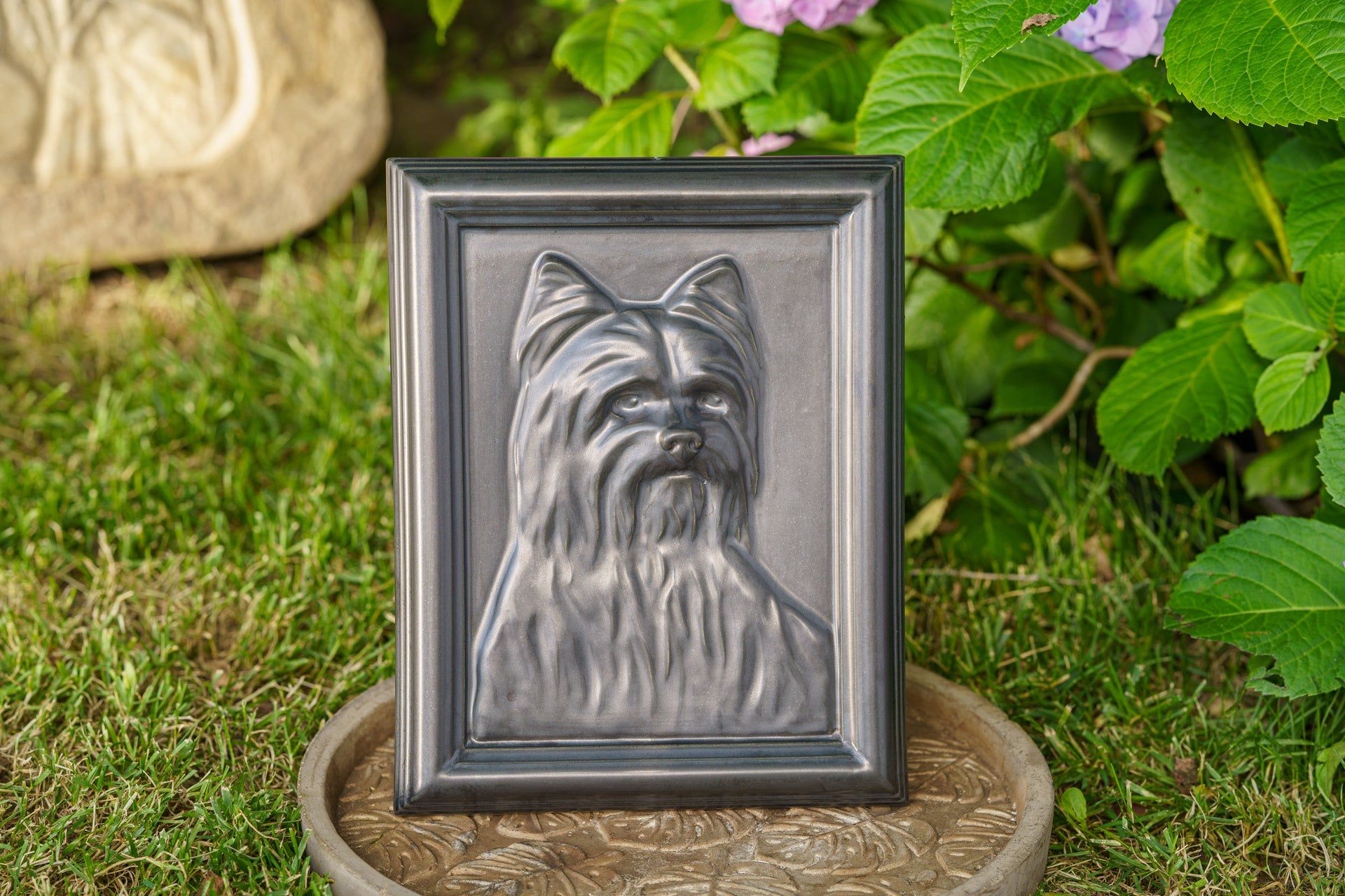 Yorkie Pet Urn - Dark Matte | Ceramic | Handmade - Pulvis Art Urns