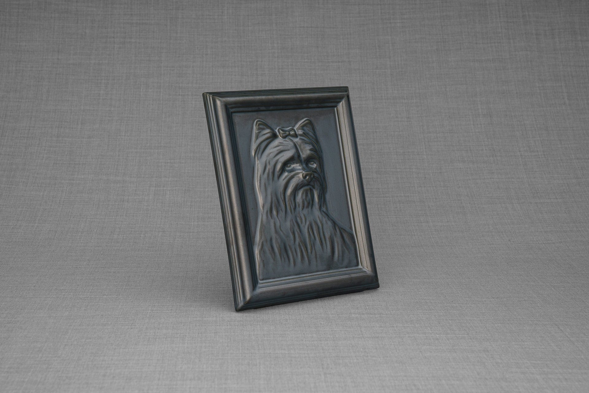 Yorkie Pet Urn - Dark Matte | Ceramic | Handmade - Pulvis Art Urns