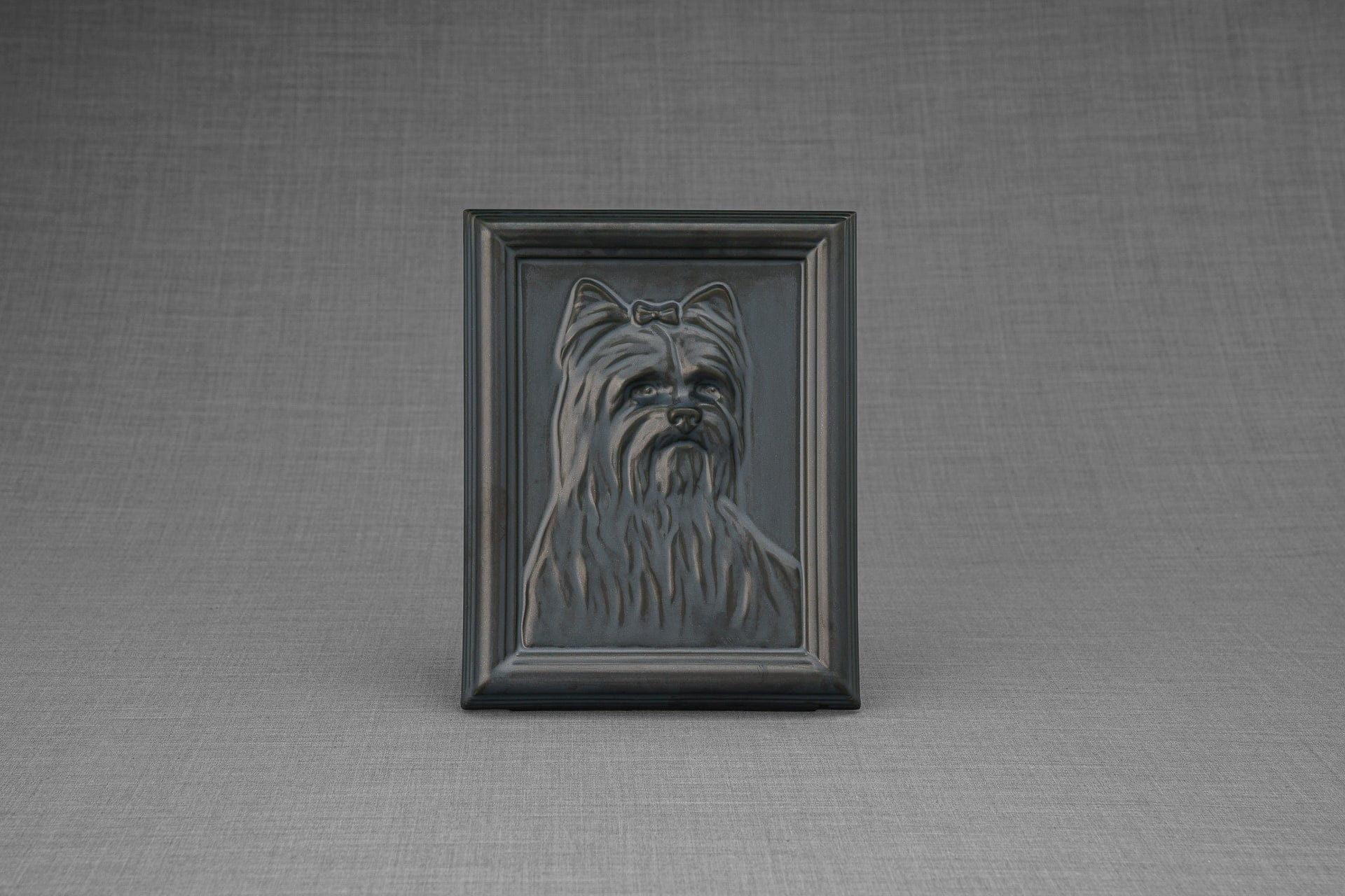 Yorkie Pet Urn - Dark Matte | Ceramic | Handmade - Pulvis Art Urns