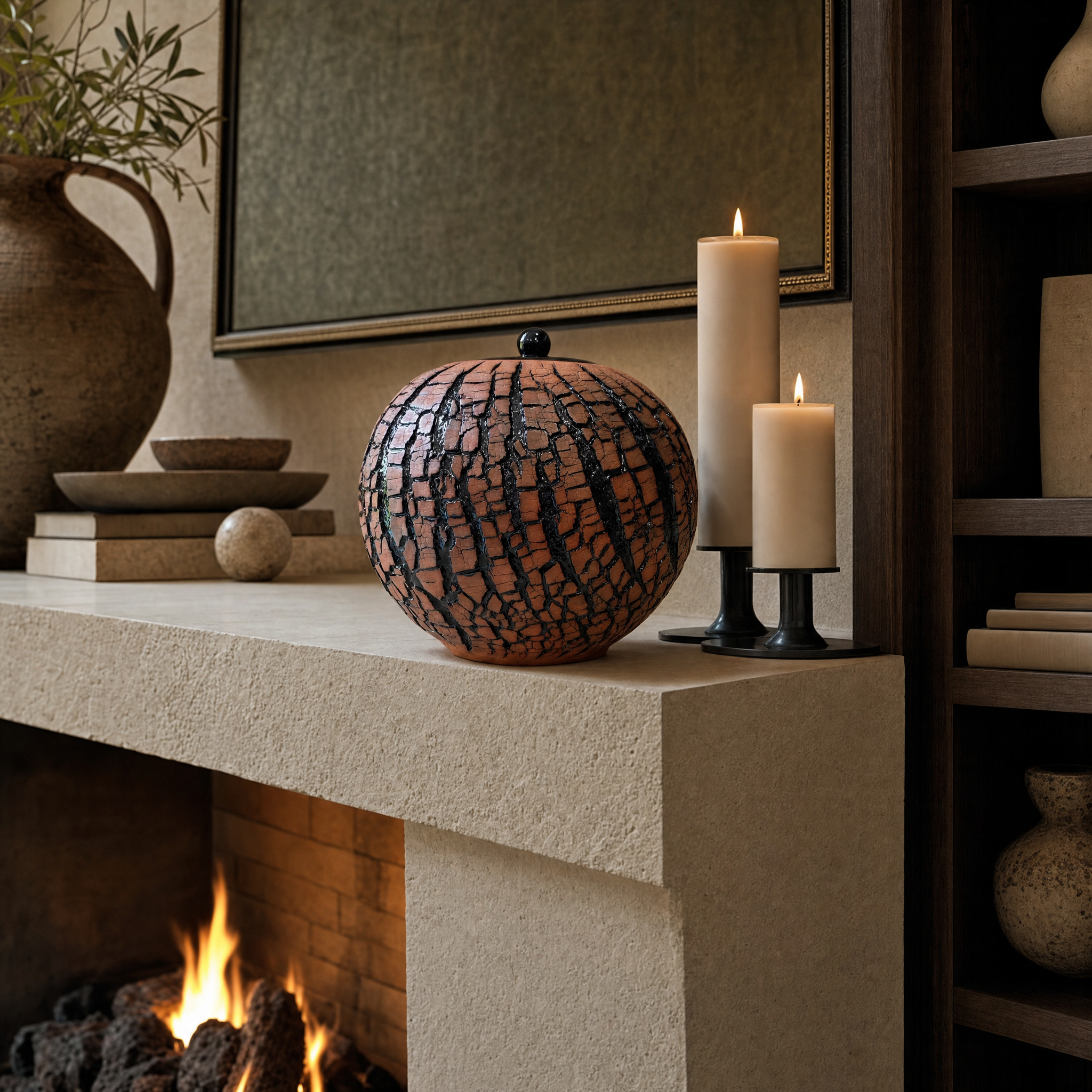 Handmade Cremation Urn "Aurea" - Large Urn for Human Ashes | Pottery Wheel Urn - Pulvis Art Urns