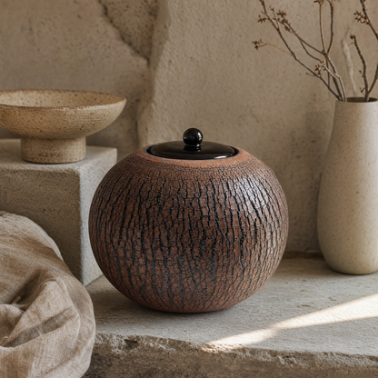 Handmade Cremation Urn "Aurea" - Large Urn for Human Ashes | Pottery Wheel Urn - Pulvis Art Urns