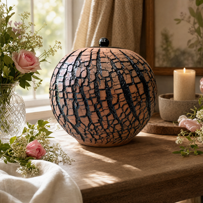 Handmade Cremation Urn "Aurea" - Large Urn for Human Ashes | Pottery Wheel Urn - Pulvis Art Urns