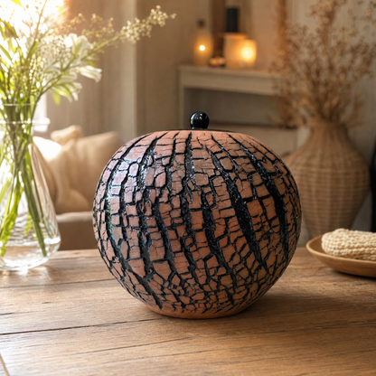 Handmade Cremation Urn "Aurea" - Large Urn for Human Ashes | Pottery Wheel Urn - Pulvis Art Urns