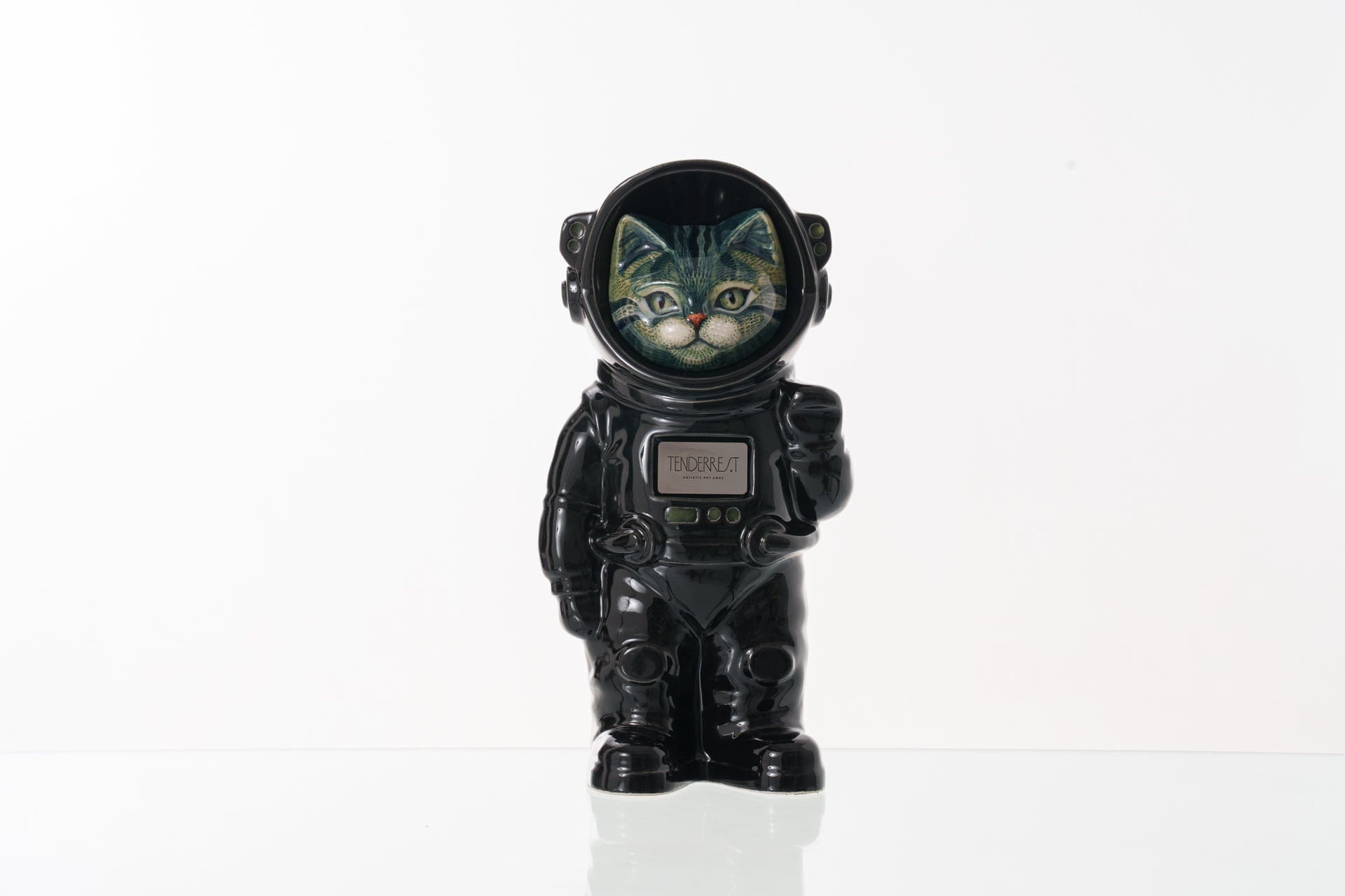 Pulvis Art Urns Pet Cremation Urn Aurora / Black / Yes (+$50) Hand Decorated Pet Urn - Cat | Ceramic Handmade Figure