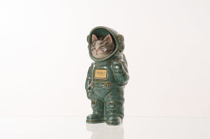 Pulvis Art Urns Pet Cremation Urn Lyra / Oily Green / No Hand Decorated Pet Urn - Cat | Ceramic Handmade Figure