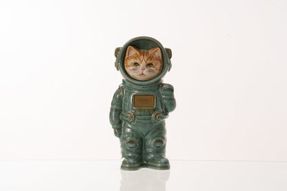 Pulvis Art Urns Pet Cremation Urn Helios / Oily Green / Yes (+$50) Hand Decorated Pet Urn - Cat | Ceramic Handmade Figure