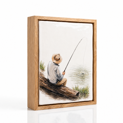 Pulvis Custom Human ashes Urn ~ Moment In Time - Hand Decorated Ceramic Tile | Wall Mounted | Frame Urn