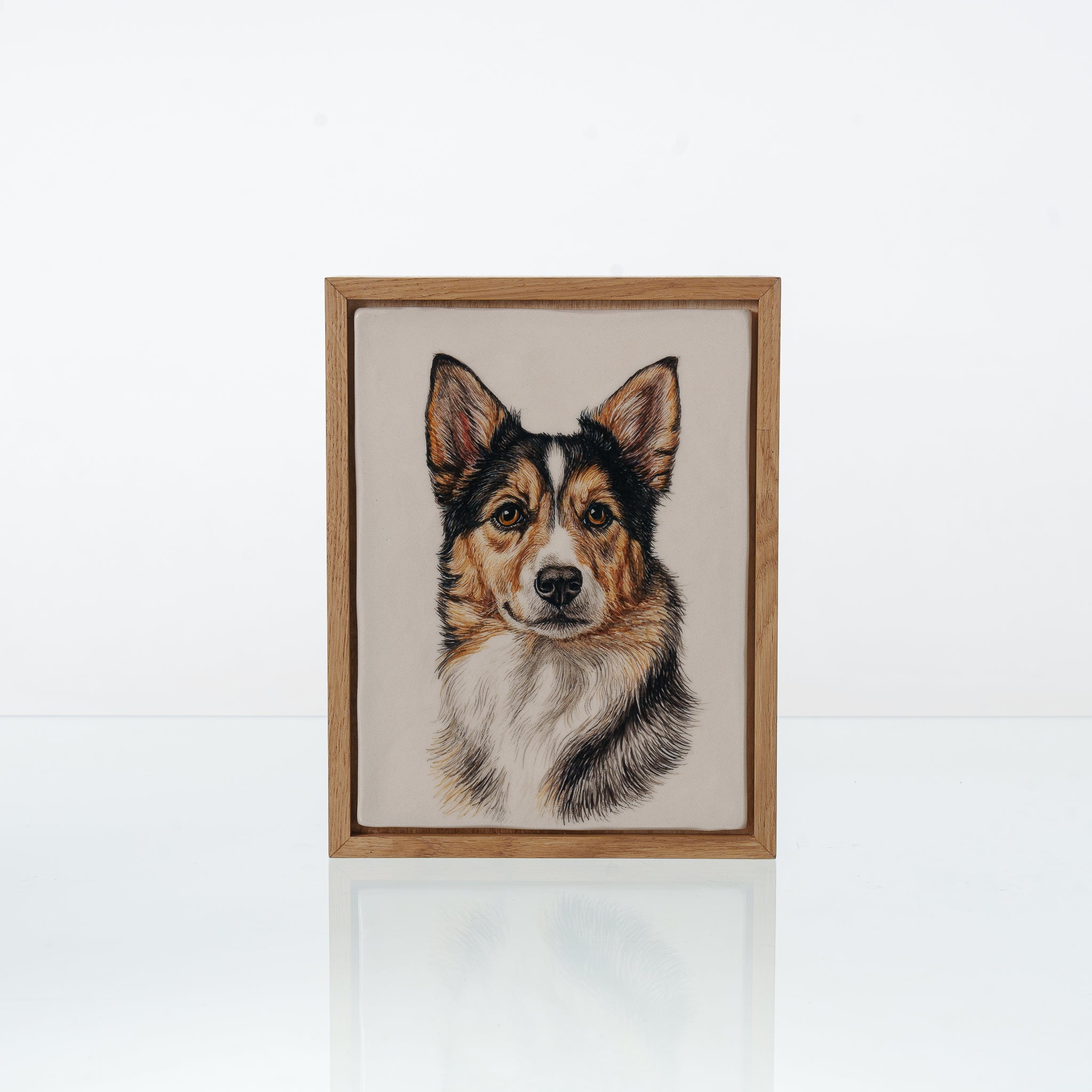 Pulvis Art Urns Custom Pet Urn - Moment In Time - Hand Decorated Ceramic Tile | Wall Mounted | Frame Urn