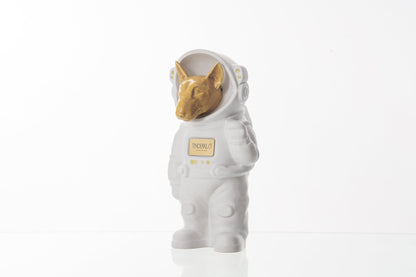 Pulvis Art Urns Pet Cremation Urn White Matte / Yellow / Yes (+$50) Dog Cremation Urn Bull Terrier - Customizable Figure | Pet Urn
