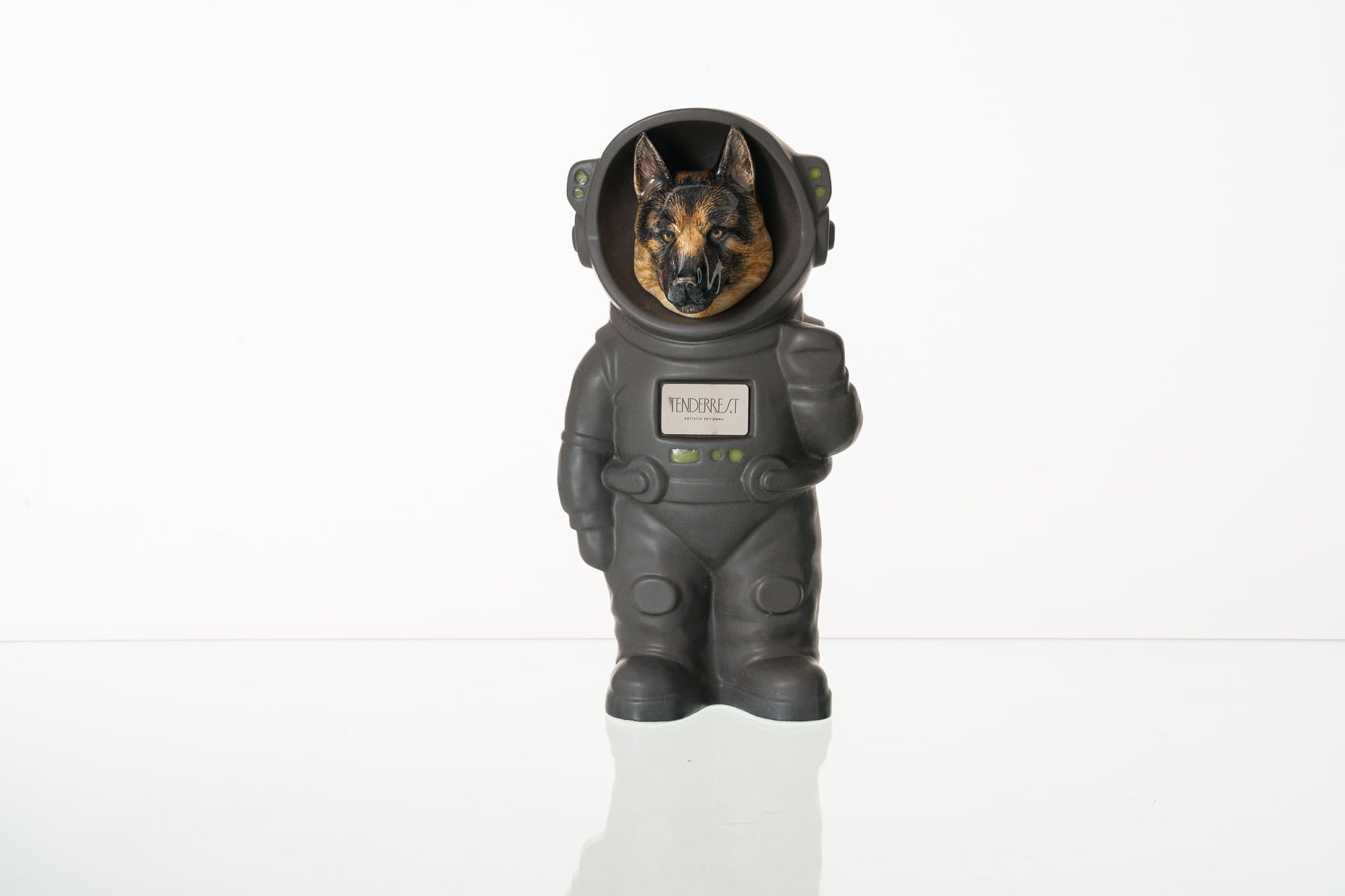 Pulvis Art Urns Pet Cremation Urn Gray Matte / CUSTOM (by photo) / No Dog Cremation Urn German Shepherd - Customizable Figure | Ceramic Pet Urn