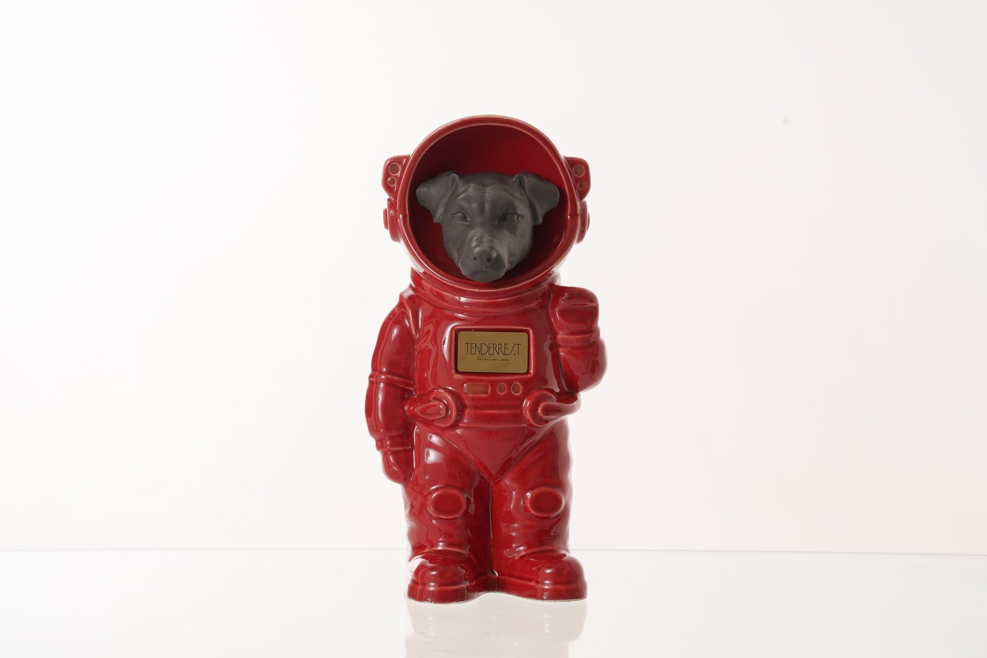 Pulvis Art Urns Pet Cremation Urn Red / Gray Matte / Yes (+$50) Dog Cremation Urn Jack Russell - Customizable Figure | Ceramic Pet Urn