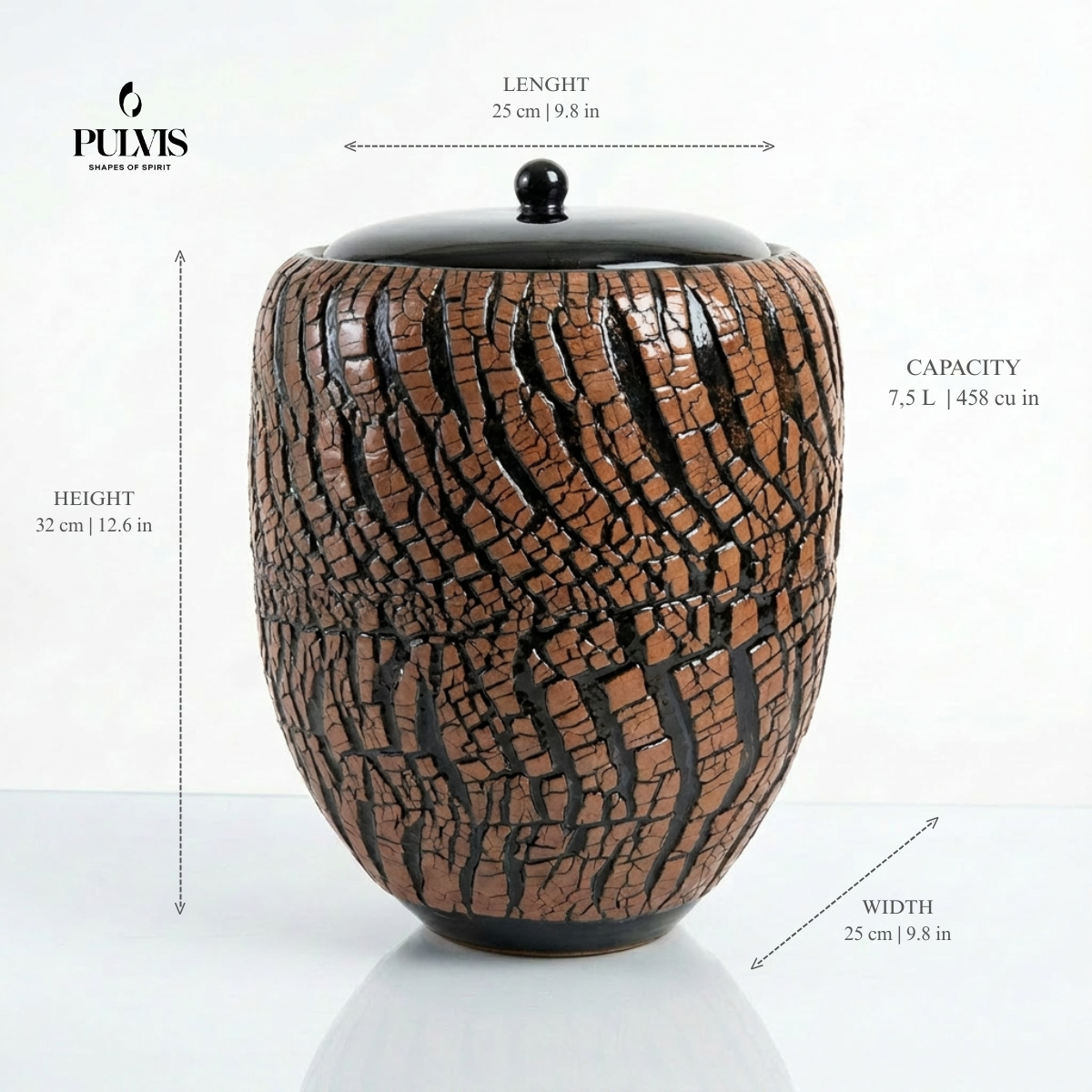Handmade Cremation Urn "Halo" - Large | Pottery Wheel Urn