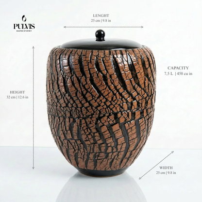 Handmade Cremation Urn "Halo" - Large | Pottery Wheel Urn
