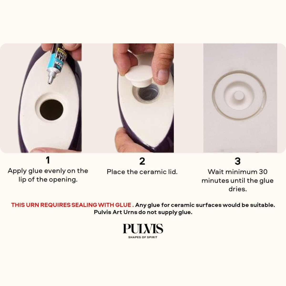 Pulvis Art Urns Keepsake Urn Mini Cremation Urn Sealing Technique