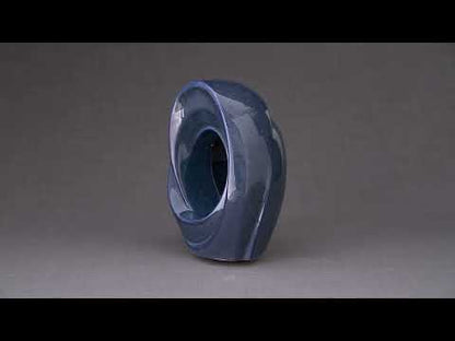 Handmade Cremation Urn for Ashes "The Passage" - Large | Blue Melange | Ceramic