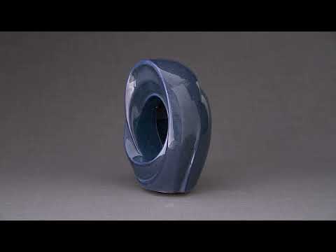 Handmade Cremation Urn for Ashes "The Passage" - Large | Blue Melange | Ceramic