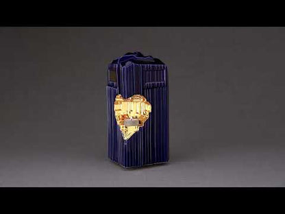 Cremation Candle Urn for Ashes "Heart" - Large | Blue Night | Ceramic