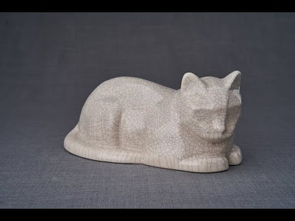 Cat Cremation Urn for Ashes - Craquelure | Ceramic | Handmade