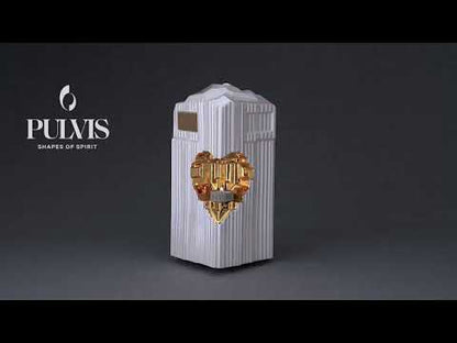 Cremation Candle Urn for Ashes "Heart" - Large | Pearly White | Ceramic