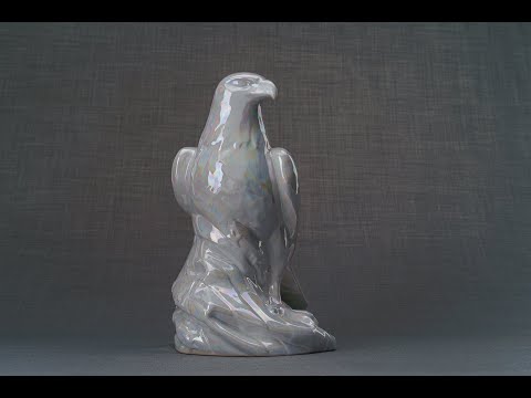 Aquilae Military Memorial For Cremation Ashes Aquilae Handmade Urn For Cremation Ashes - Large | Pearl White | Ceramic / Military Eagle Urn / Veteran Urn