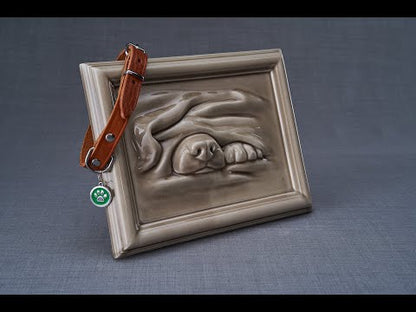 Dog Cremation Urn for Ashes - Beige Grey | Ceramic | Handmade