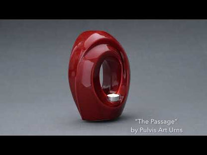 The Passage Handmade Cremation Urn for Ashes, size Large/Adult, color Red-Pulvis Art Urns