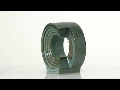 Cremation Urn "Solace" - Adult Memorial Urn | Oily Green Melange | Ceramic